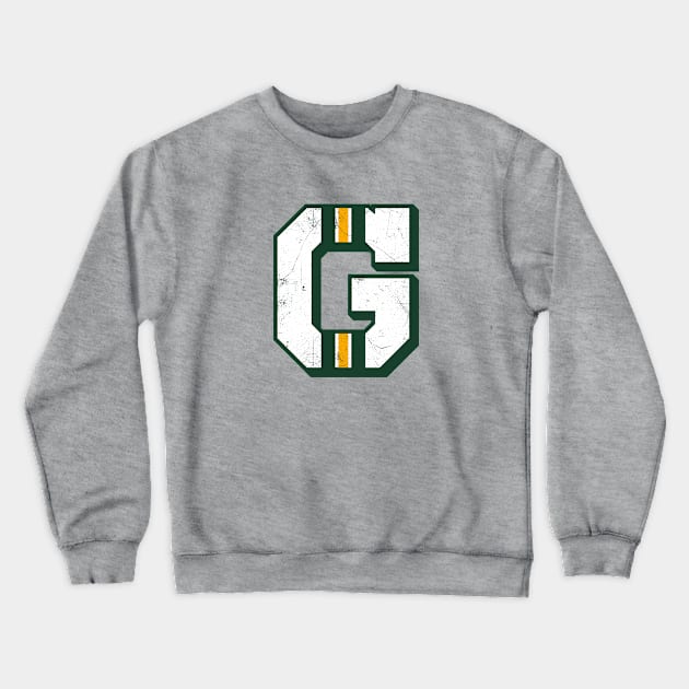 Green Bay G, vintage - yellow Crewneck Sweatshirt by KFig21